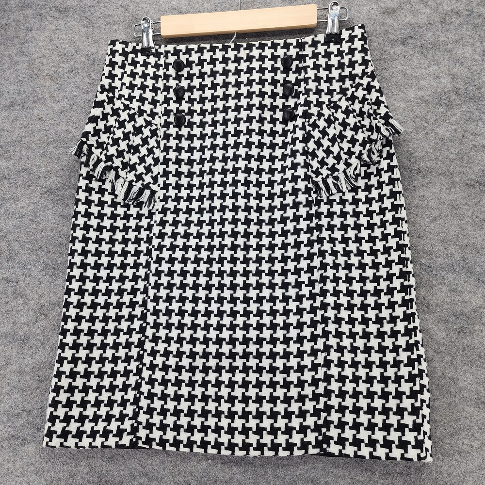 CATO Skirt Womens 6 Pencil Straight Black White